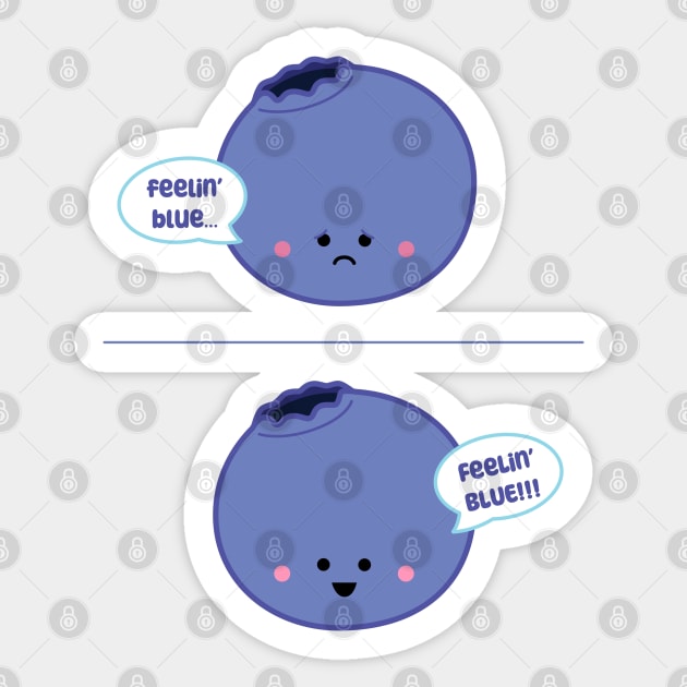 Feelin' Blue (blueberry) | by queenie's cards Sticker by queenie's cards